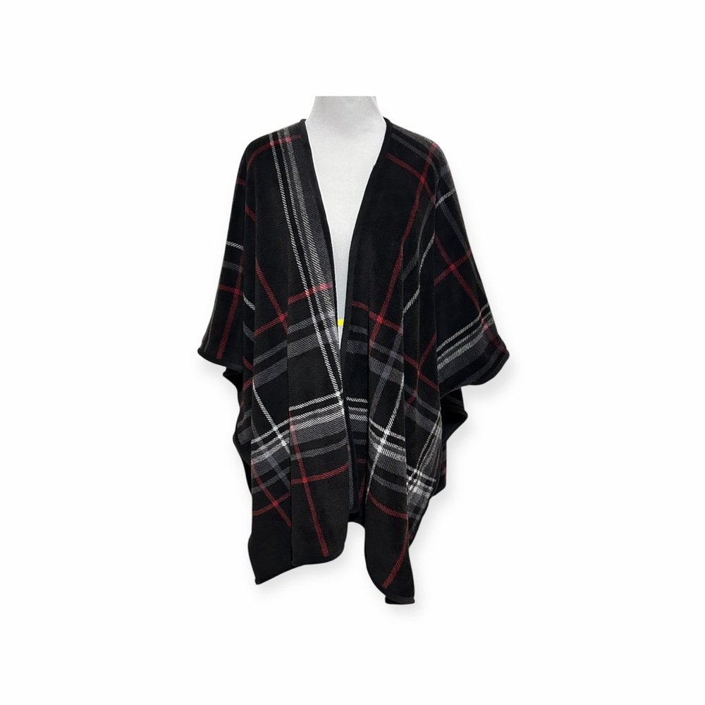 Cuddl duds small/medium Plaid Open Front Poncho